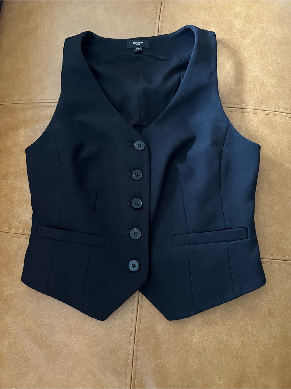 Express Editor Black Tailored Suit Vest XS